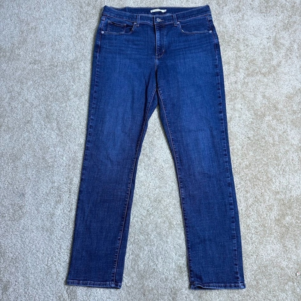 Levi's Jeans Womens 12 Classic Straight Dark Wash Stretch Denim Pants